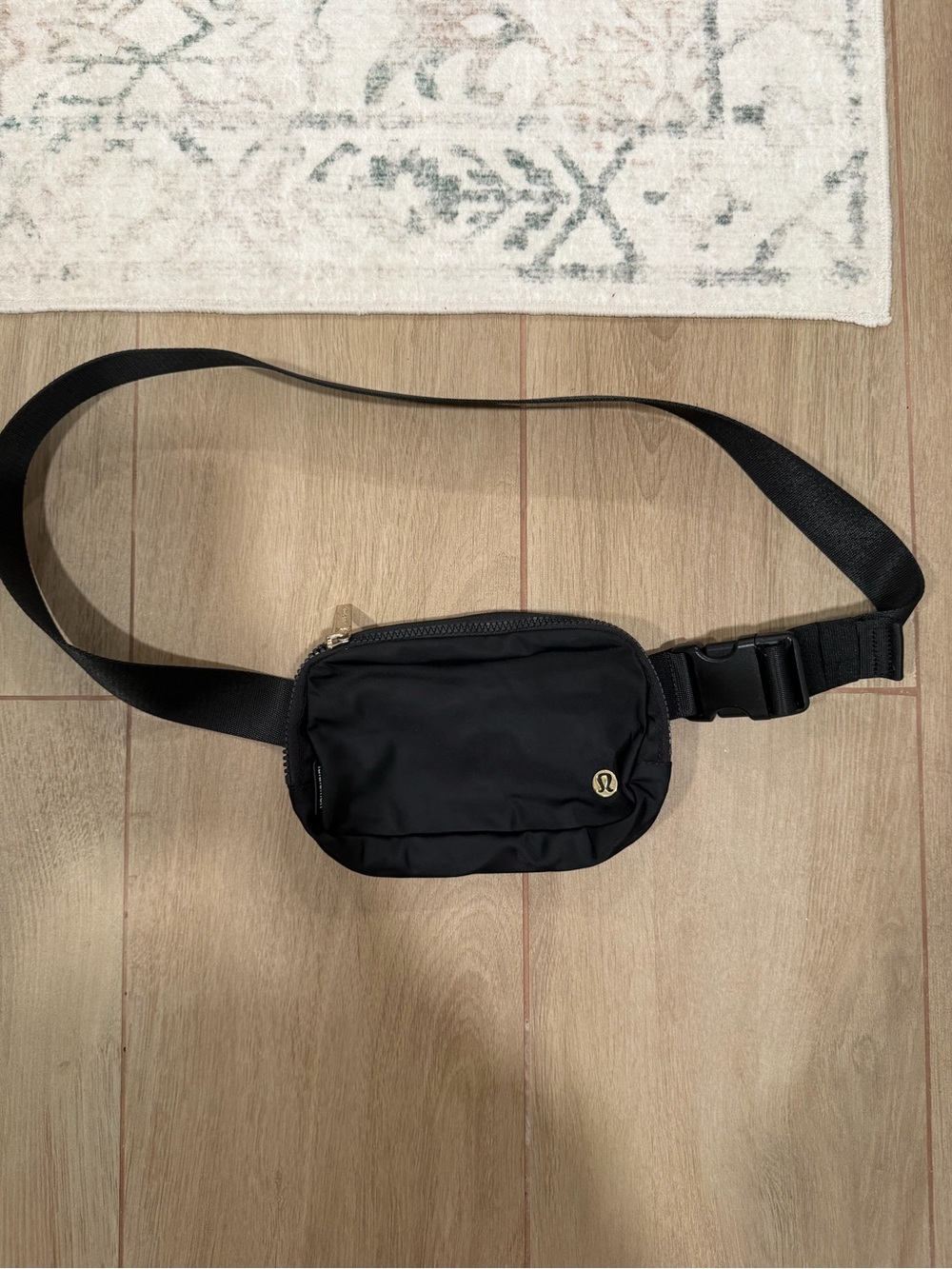 Lululemon Black Everywhere Belt Bag with Gold Hardware